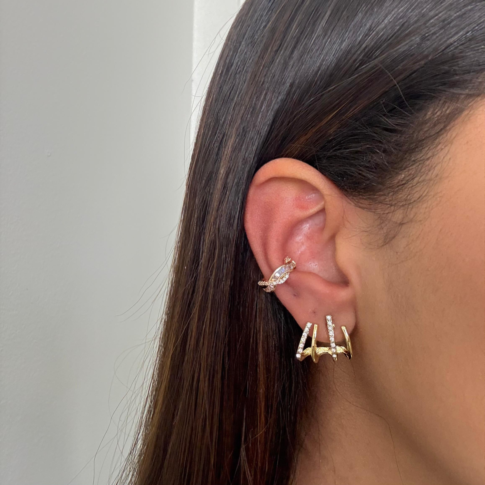 Brinco Ear Cuff Lisos & Cravejados