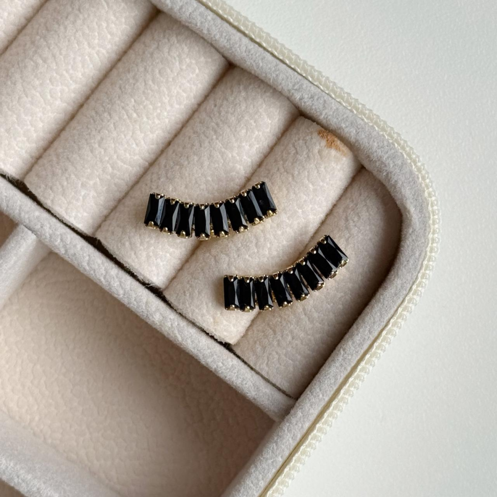Brinco Earcuff Riviera Baguete Preta - #3