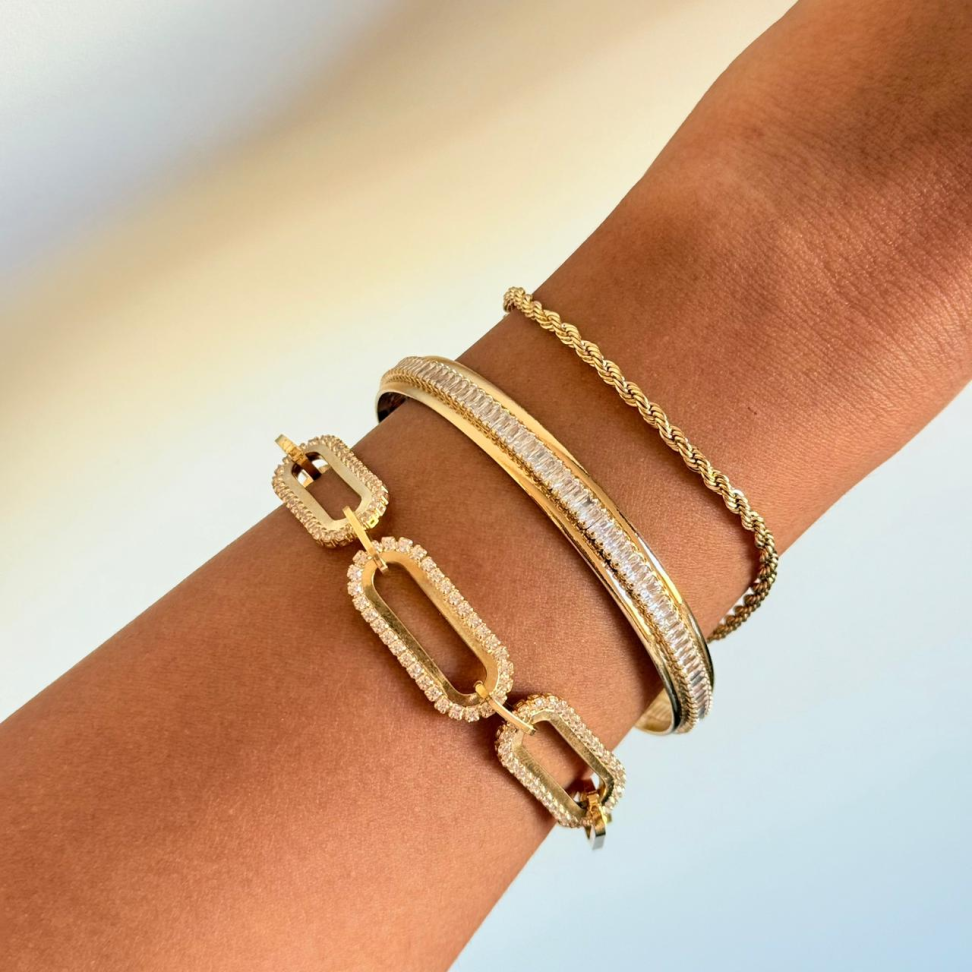 Bracelete Riviera Baguete Cristal