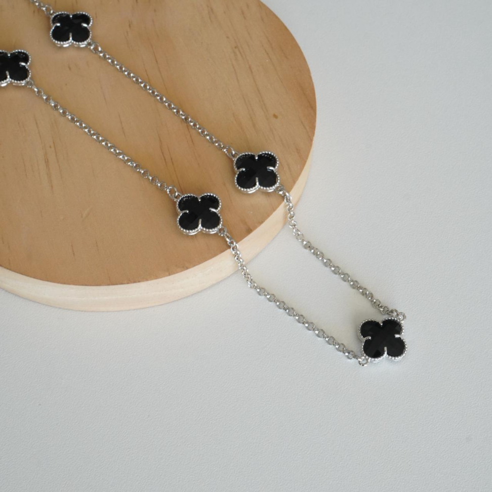 Colar Longo Trevo Preto - #4