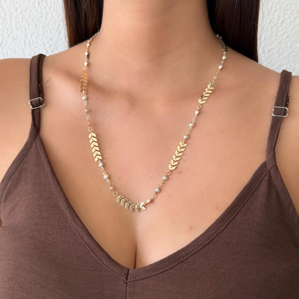 Colar Setas & Pérolas