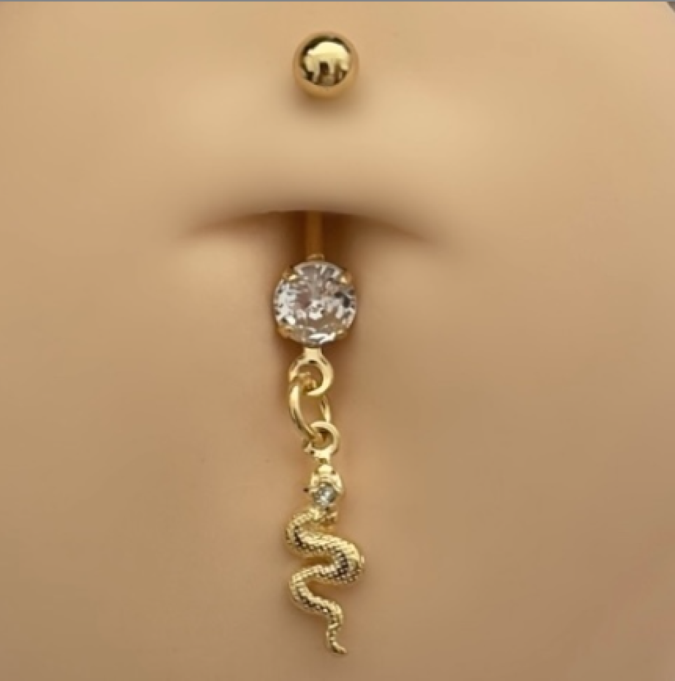Piercing Umbigo Ponto de Luz & Cobra