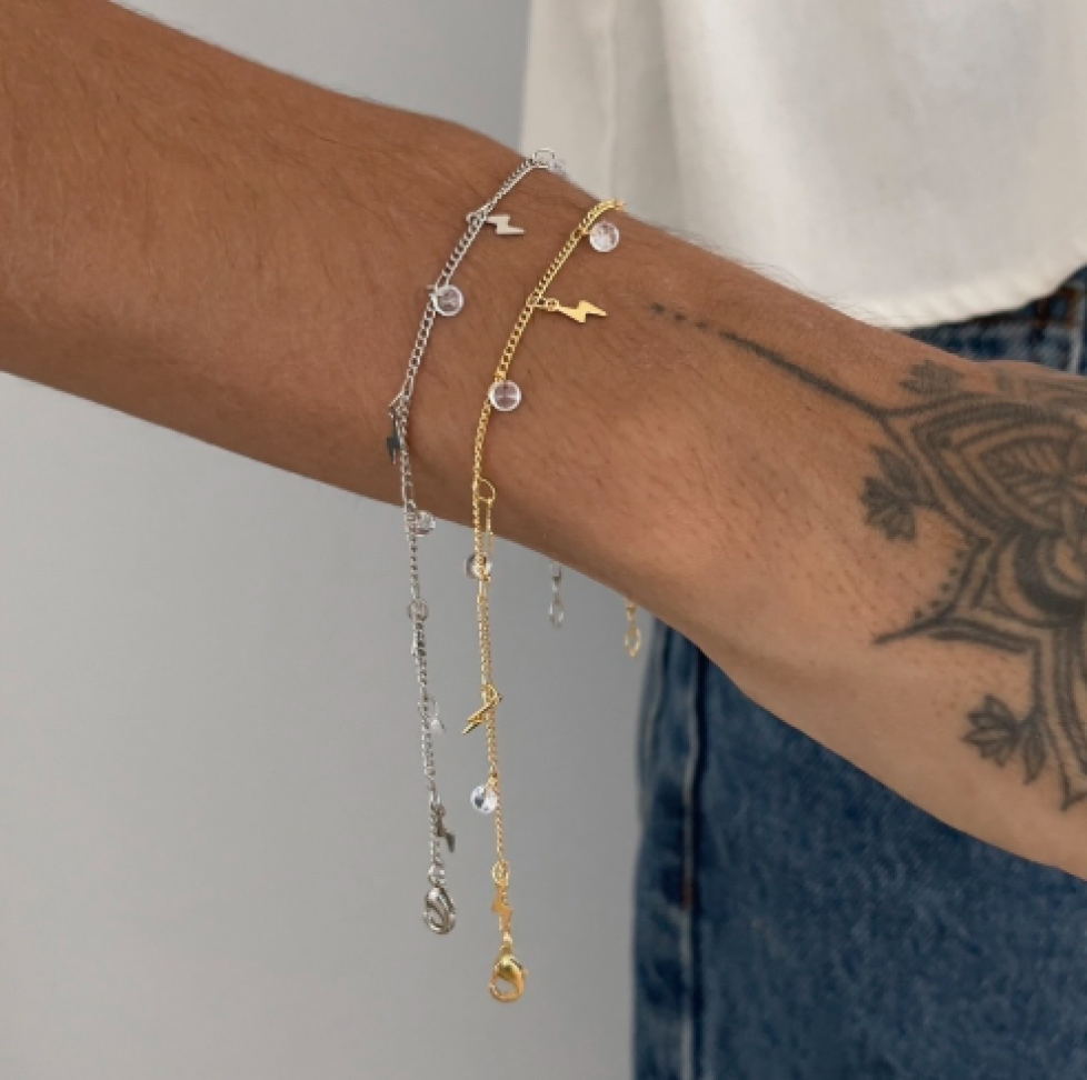 Pulseira Pingente Raios & Zircônias