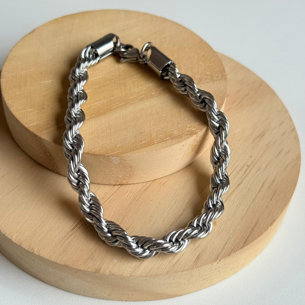 Pulseira Masculina Cordão Baiano Maxi | Aço Inox