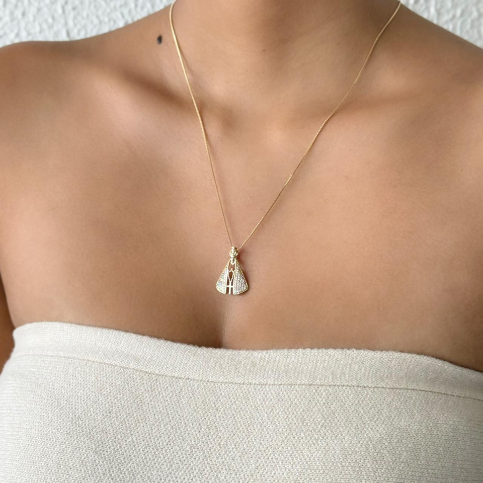 Colar Pingente Nossa Senhora Aparecida Cristal