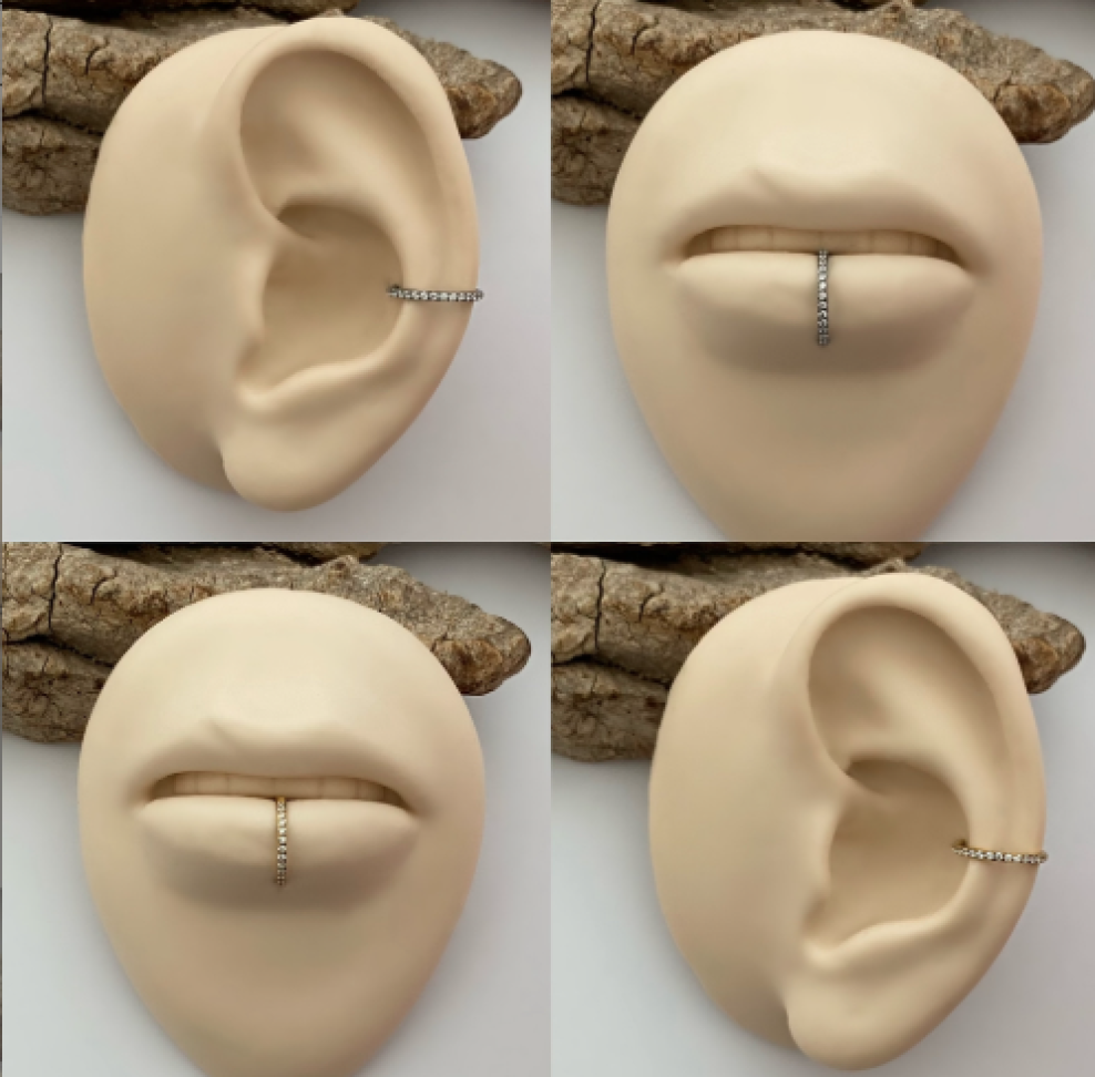 Piercing Argola Segmentada Cravejada 12x1.2mm | Titânio