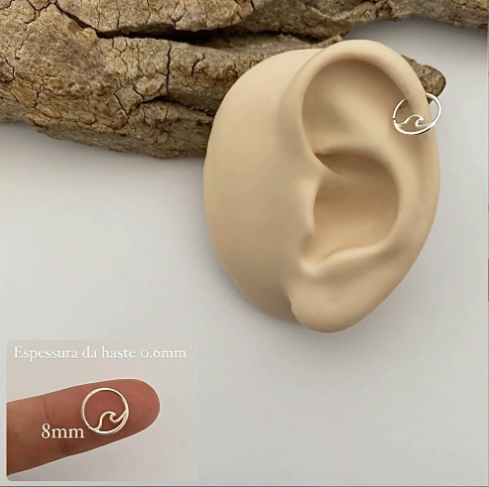 Piercing Argola Torção Onda | Prata 925 - #3
