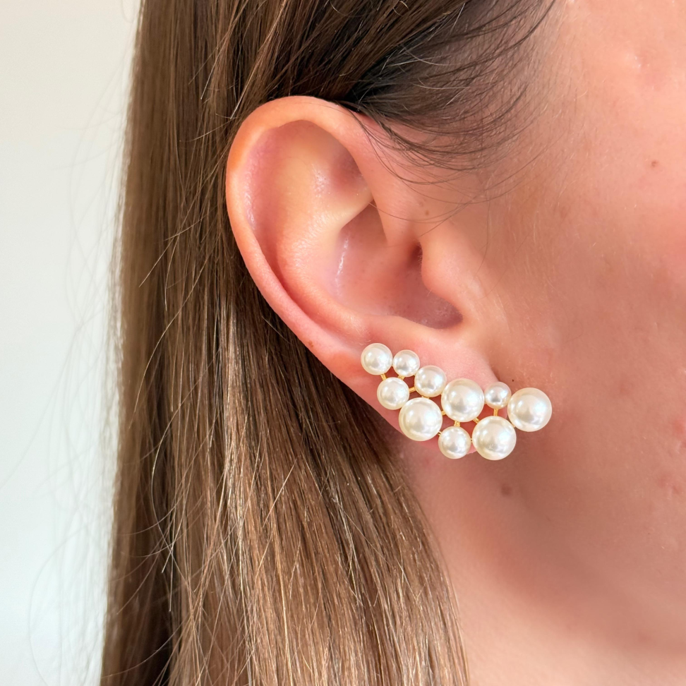 Brinco Ear Cuff Pérolas