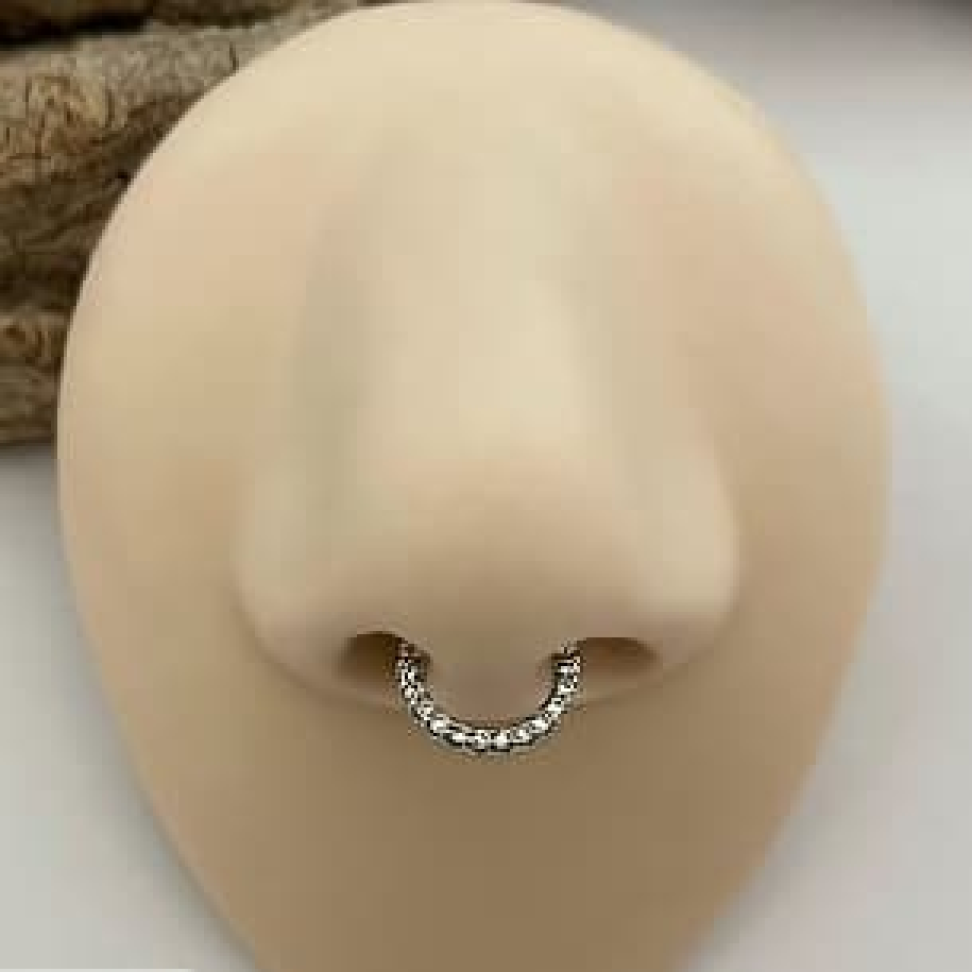 Piercing Argola Torção Zircônia Frontal 8x1mm