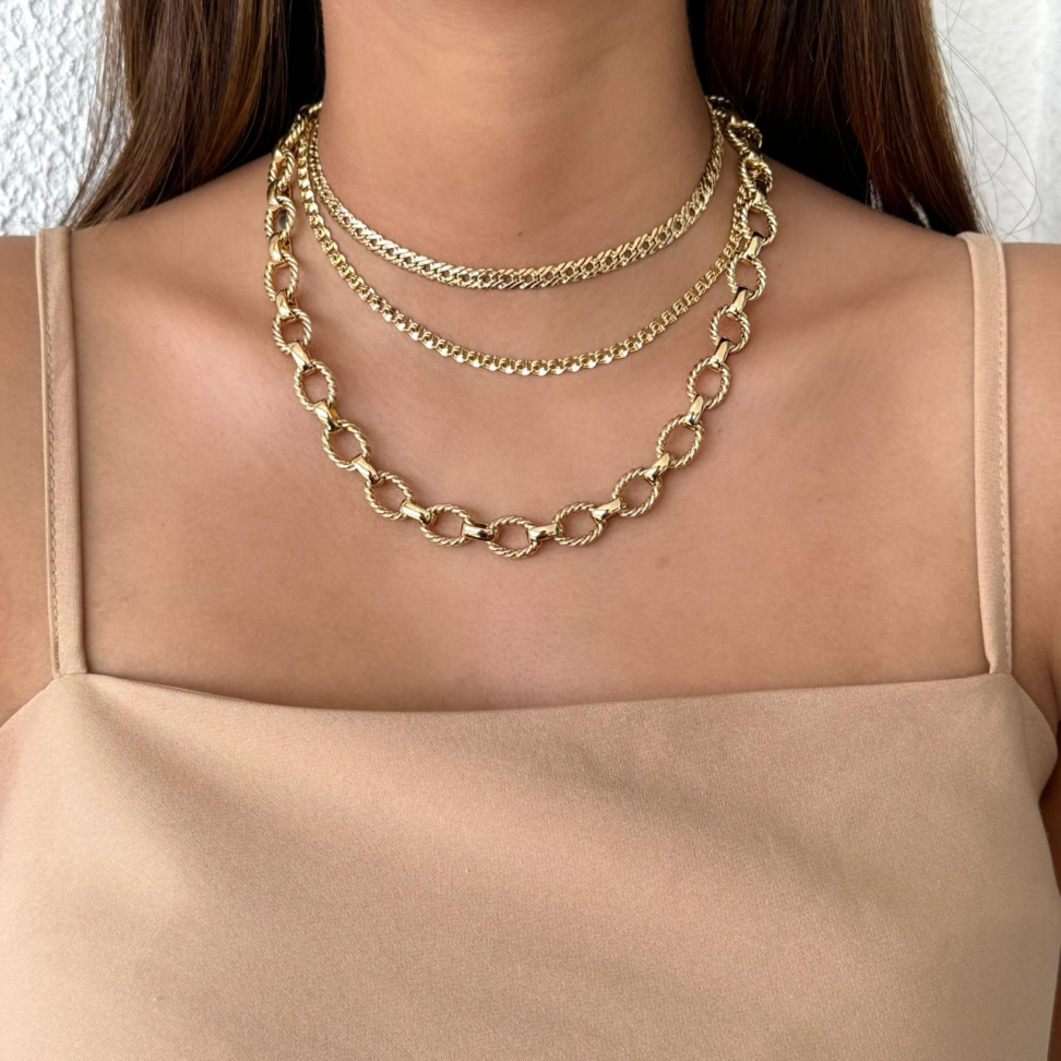 Colar Choker Elos Trançados
