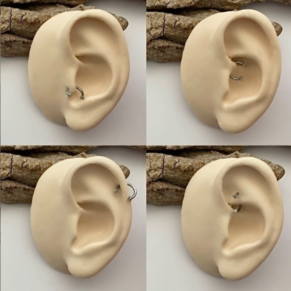 Piercing Ferradura Zircônias 8x2mm