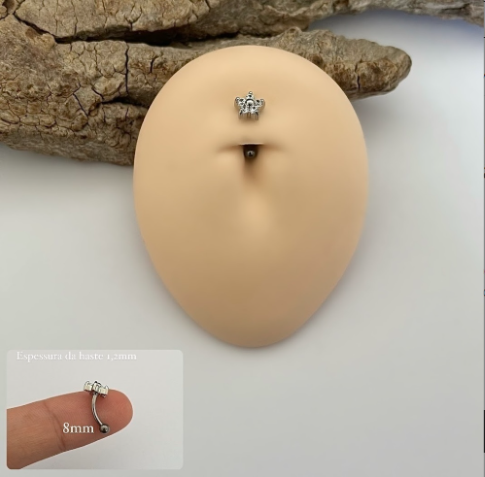 Piercing Barbell Flor Zircônias | Titânio - #4
