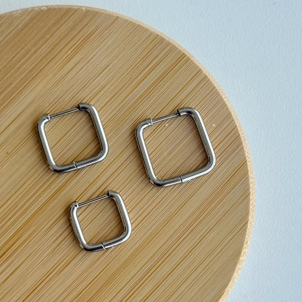Brinco Trio Square | Aço Inox