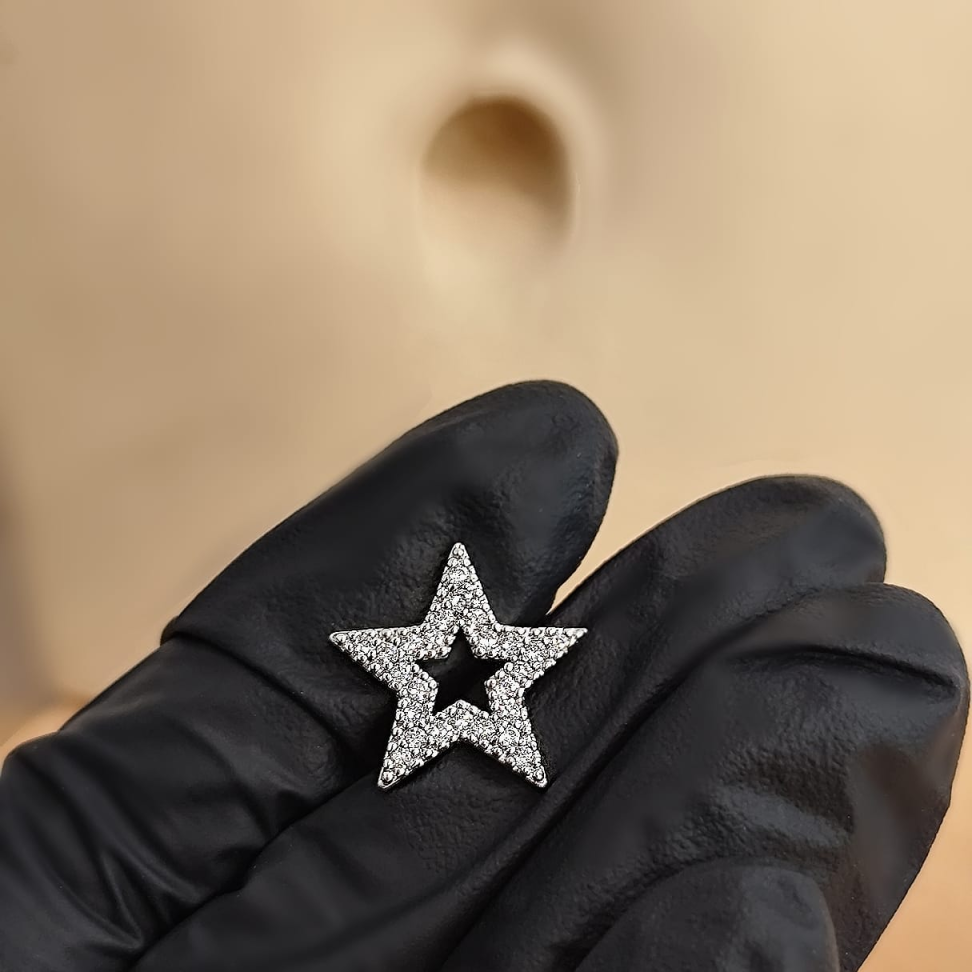 Piercing Umbigo Estrela Zircônias Maxi - #3