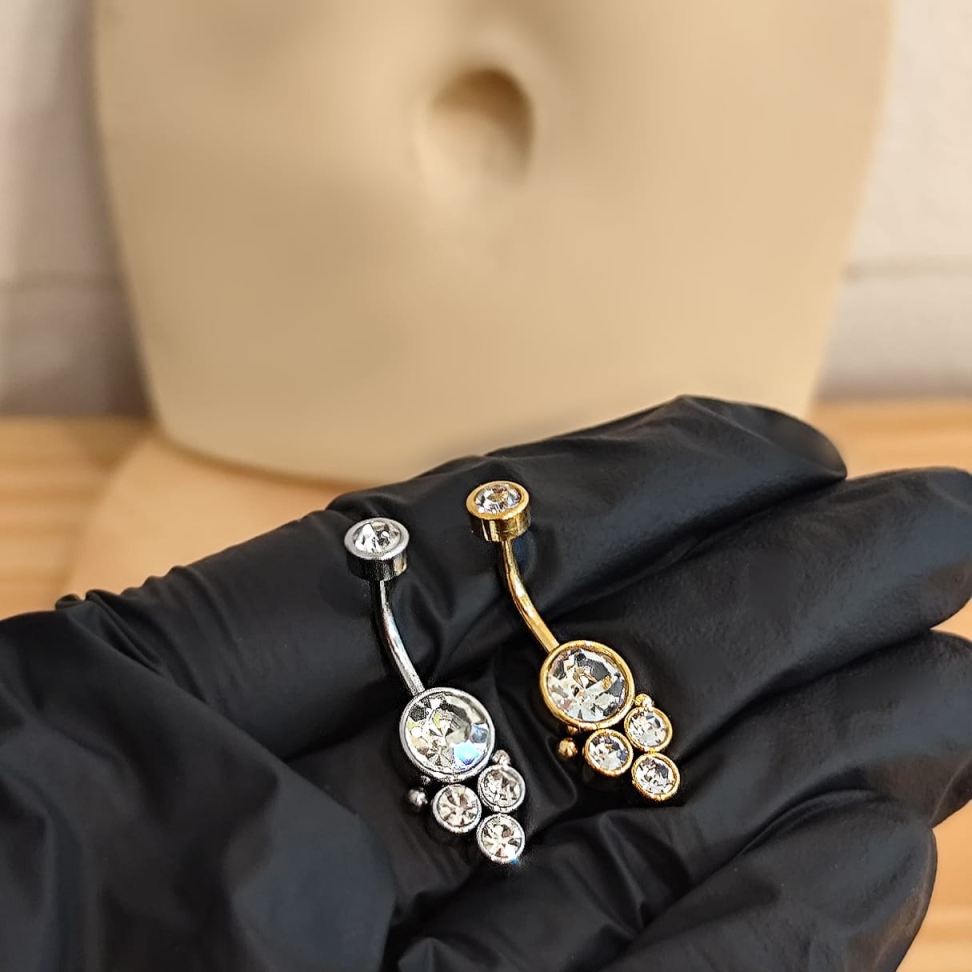 Piercing Umbigo Ponto de Luz Arabesco | Titânio