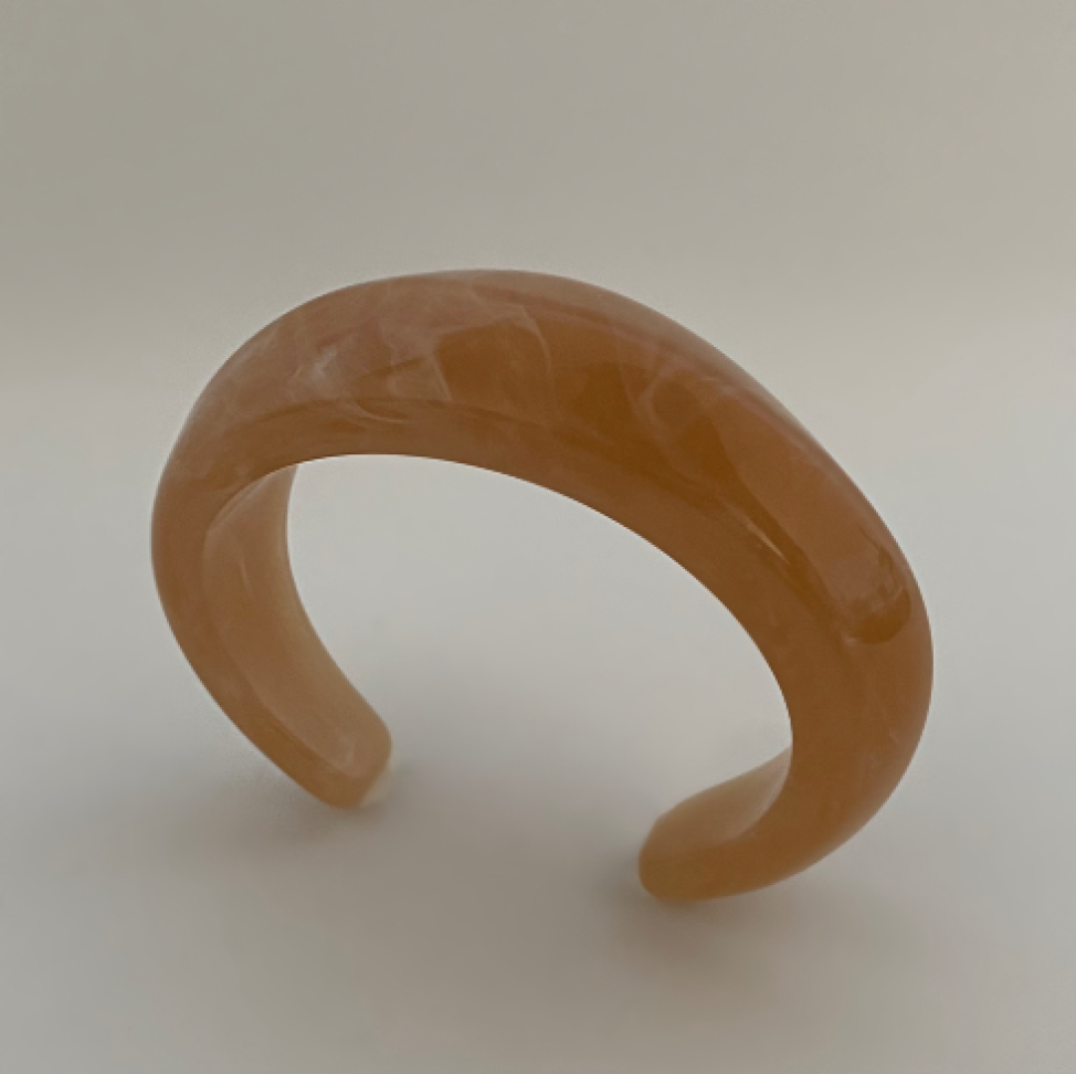 Bracelete Acrílico Marmorizado Meia Lua - #4