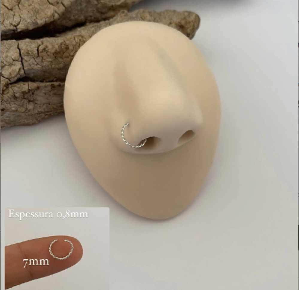 Piercing Nostril Argola Trançada | Prata 925