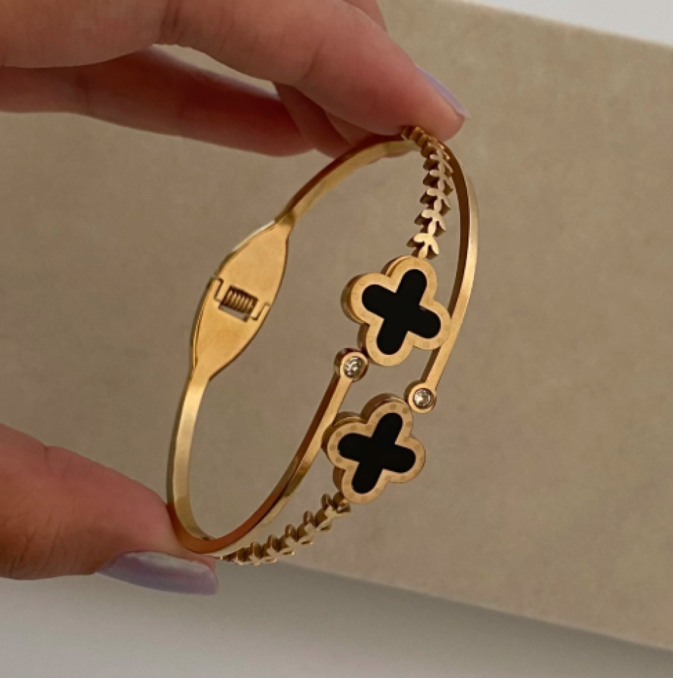 Bracelete Trevo de Ramo | Aço Inox