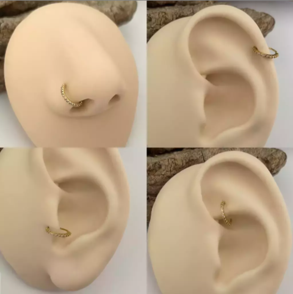 Piercing Argola Torção Zircônias 7x0.8mm - #3