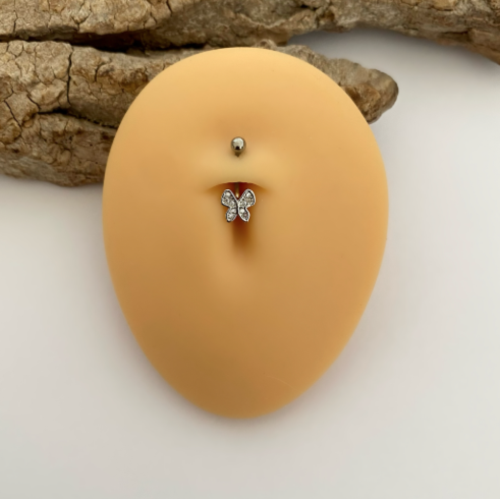 Piercing Barbell Mini Borboleta Zircônias