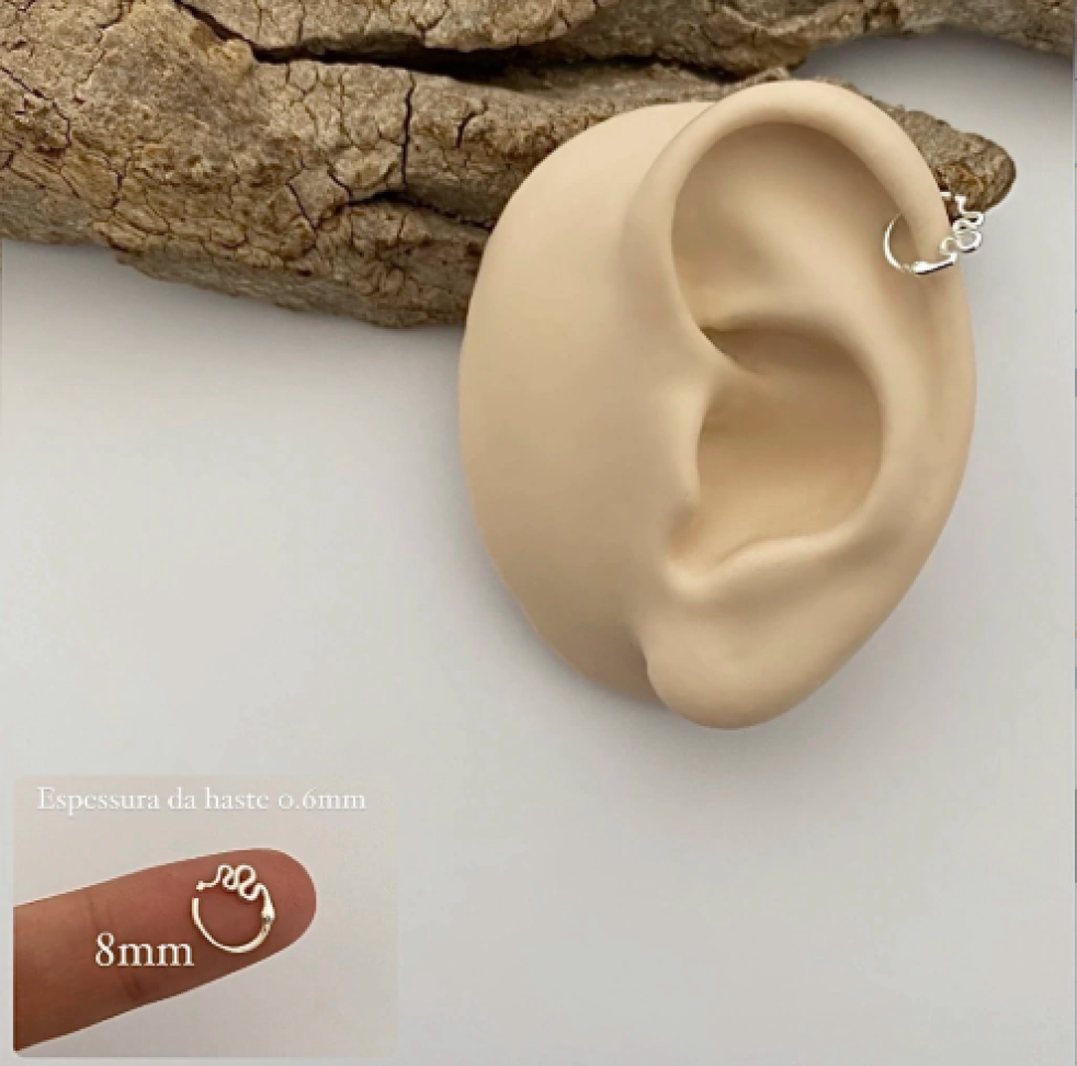 Piercing Argola Torção Cobra | Prata 925 - #3
