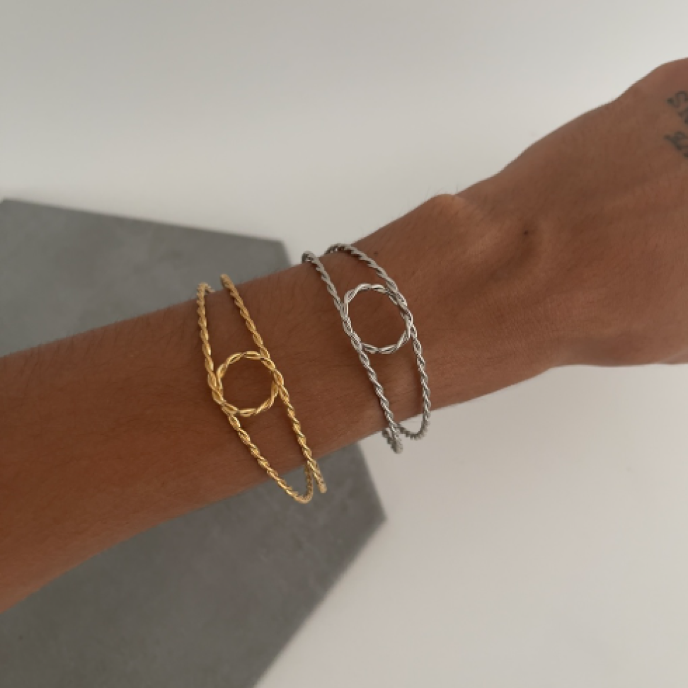 Bracelete 2 Aros Trançados