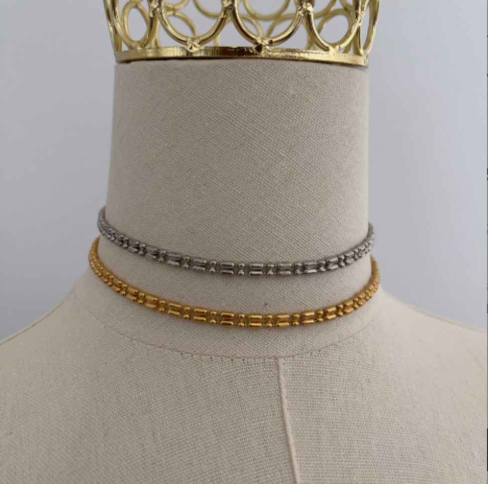 Colar Choker Elos Tubinhos