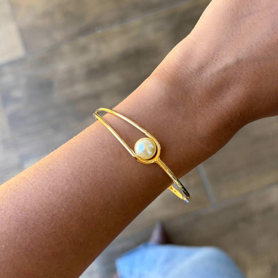Bracelete Fio Duplo Pérola