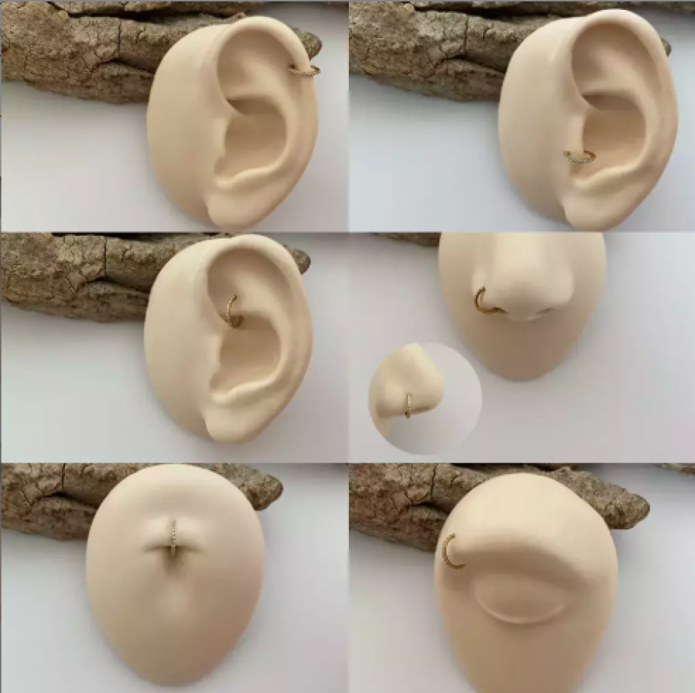 Piercing Argola Segmentada Cravejada 8x1.2mm | Titânio