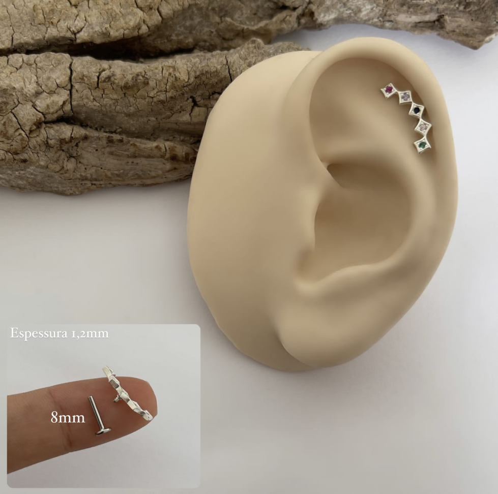 Piercing Earcuff Colors | Topo Prata 925