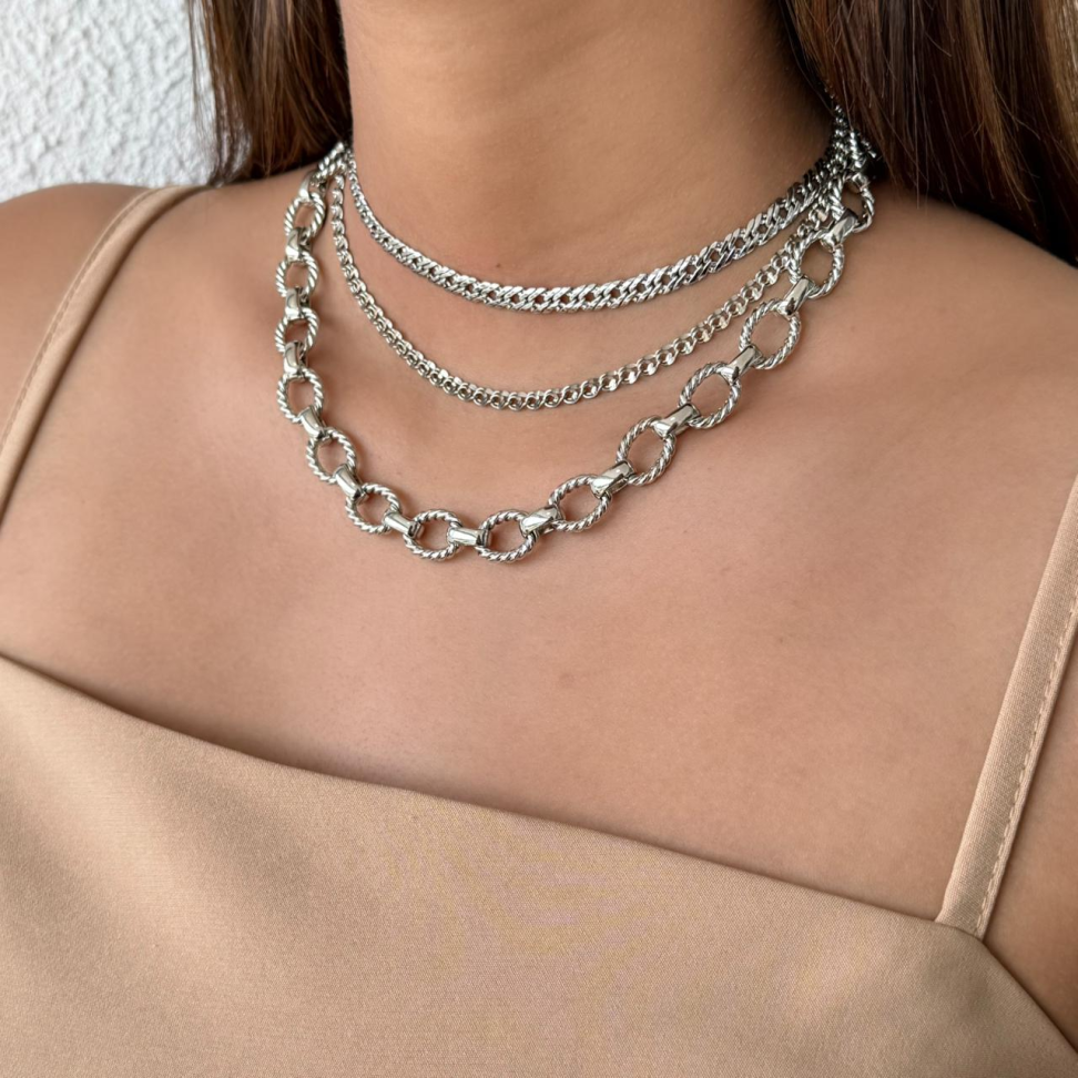 Colar Choker Elos Trançados