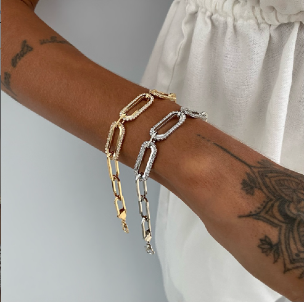 Pulseira Elo Cartier Maxi Zircônias