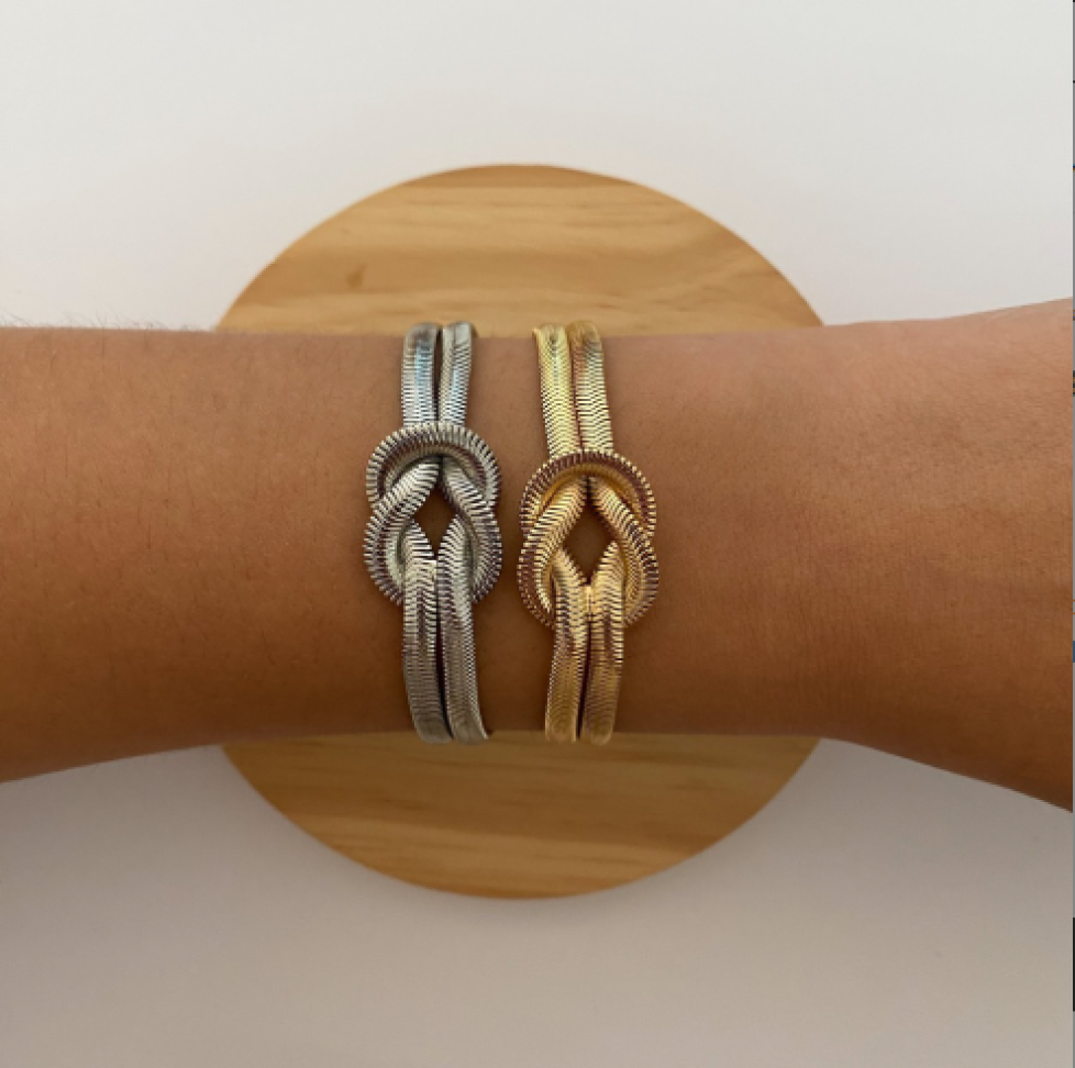 Pulseira Malha Dupla Com Nó