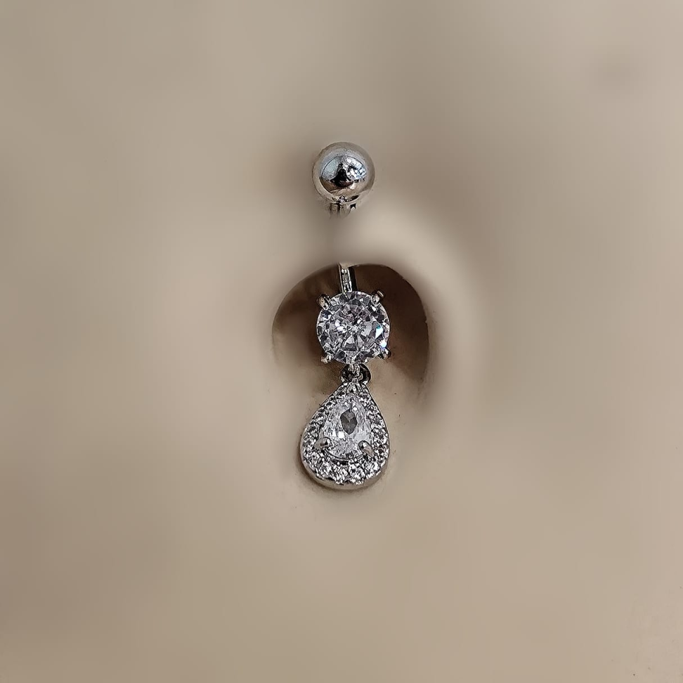 Piercing Umbigo Ponto de Luz & Gota Zircônias