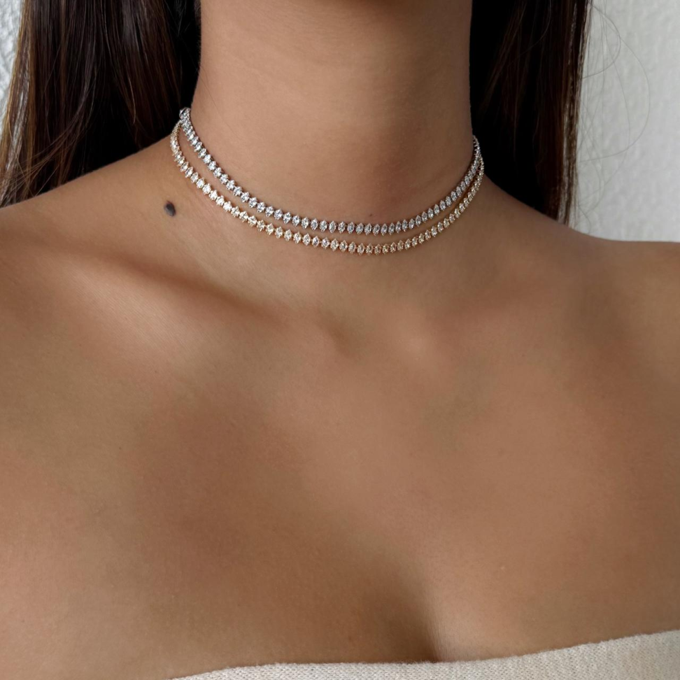 Colar Choker Riviera Navete Cristal