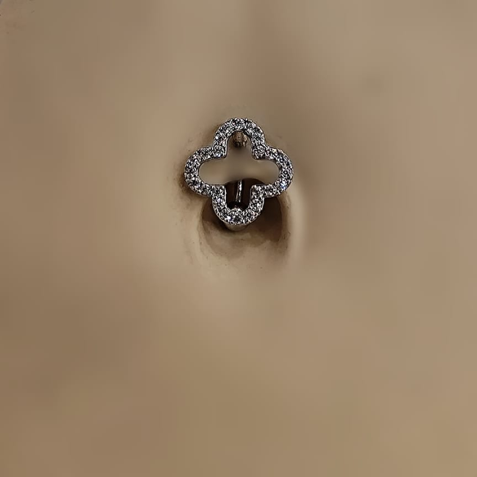 Piercing Umbigo Trevo Zircônias Maxi
