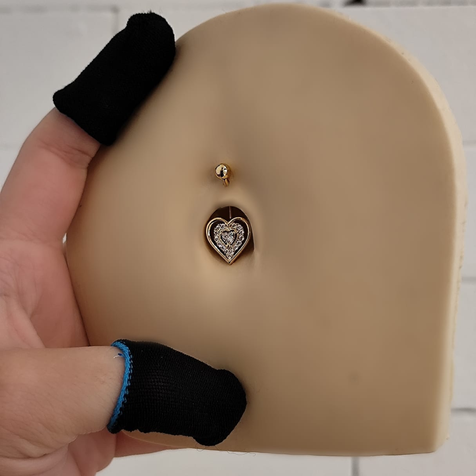 Piercing Umbigo Coração Duo Zircônias