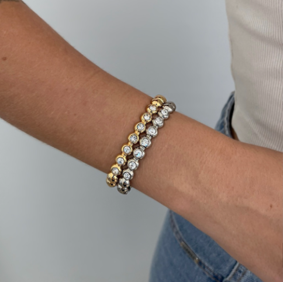 Bracelete Esferas Com Zircônias