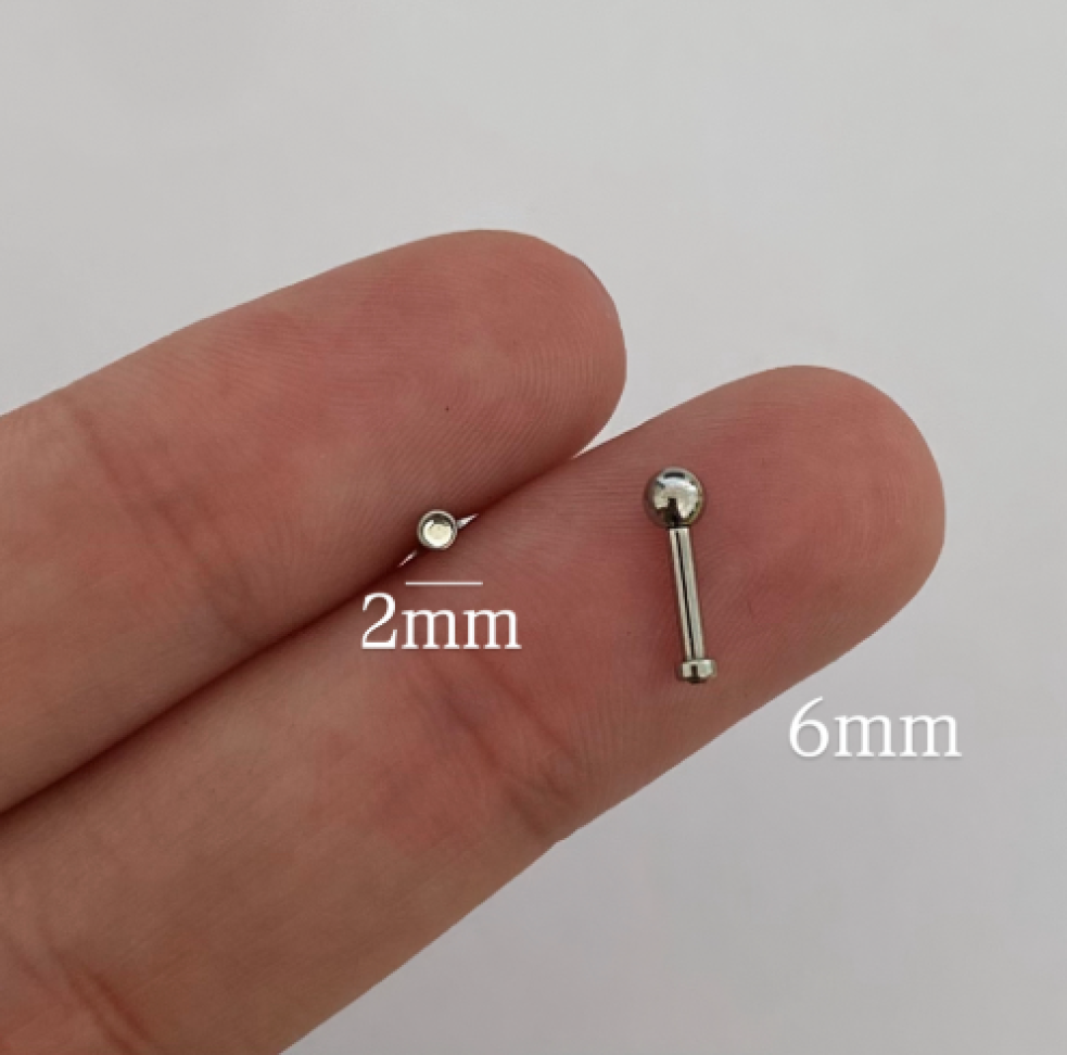 Piercing Cravação Inglesa Ponto de Luz 6x1.2 | 2mm