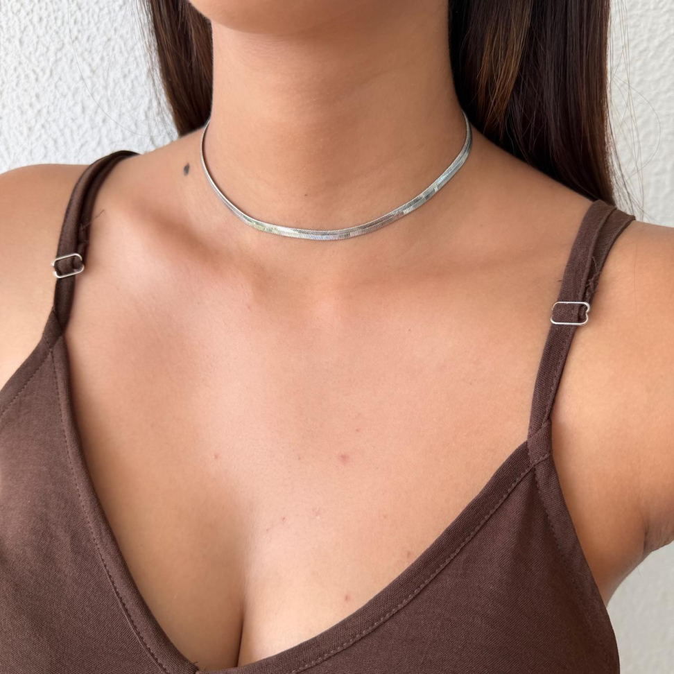 Colar Choker Fita Diamantada