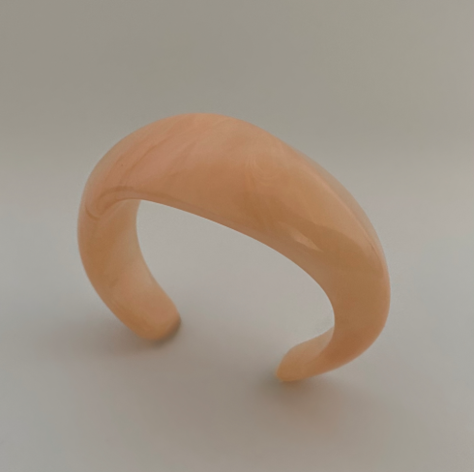 Bracelete Acrílico Marmorizado Meia Lua - #3