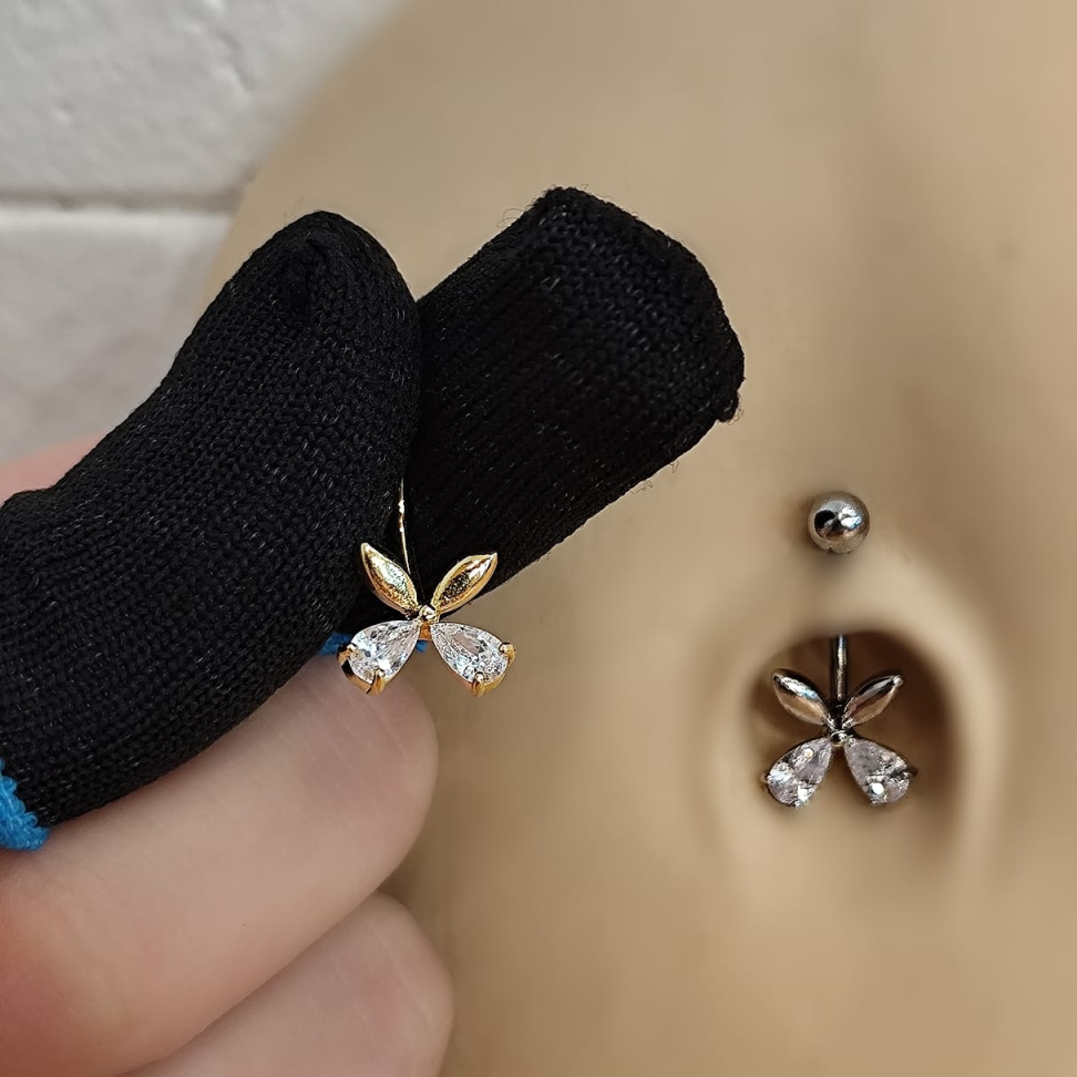 Piercing Umbigo Borboleta Duo
