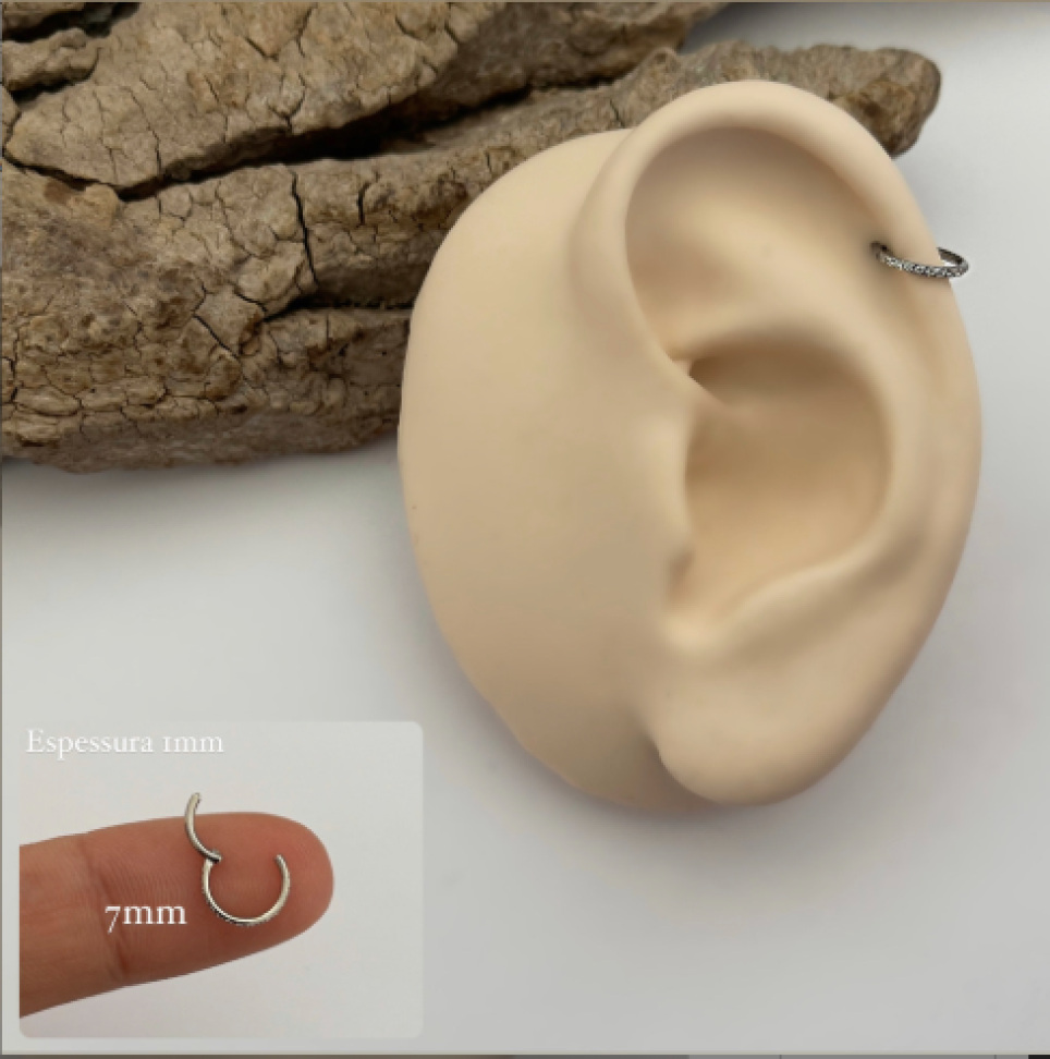 Piercing Argola Segmentada Cravejada 7x1mm - #3