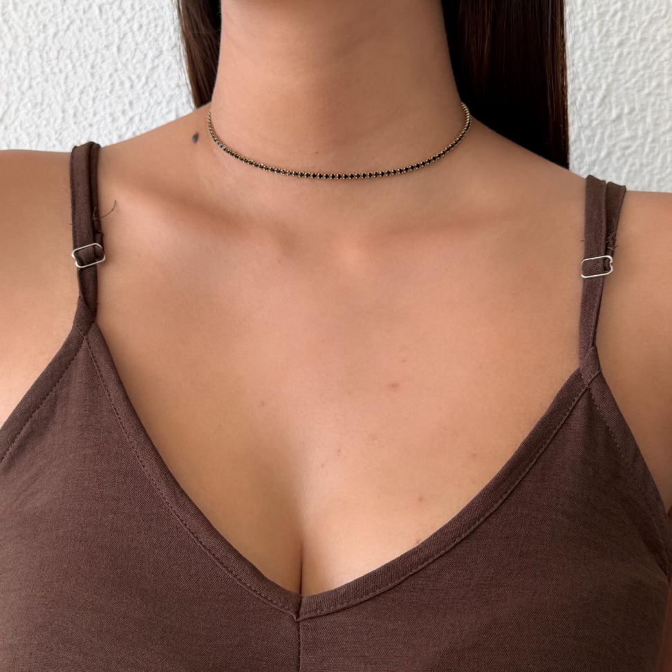 Colar Choker Riviera Classic Preta