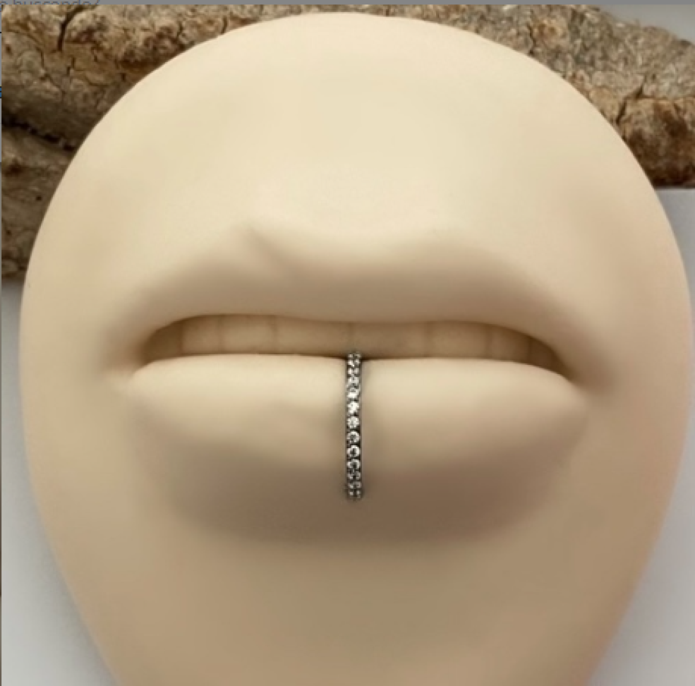 Piercing Argola Segmentada Cravejada 12x1.2mm | Titânio