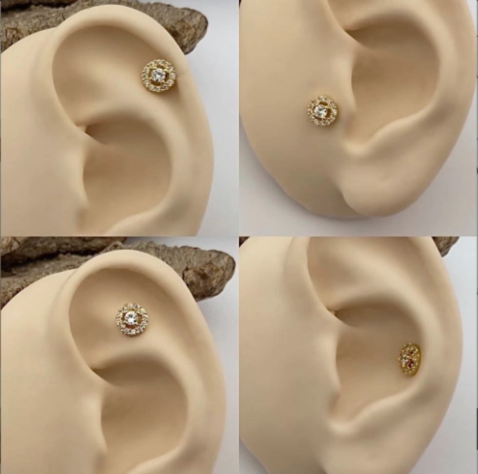 Piercing Círculo Cravejado & Zircônia