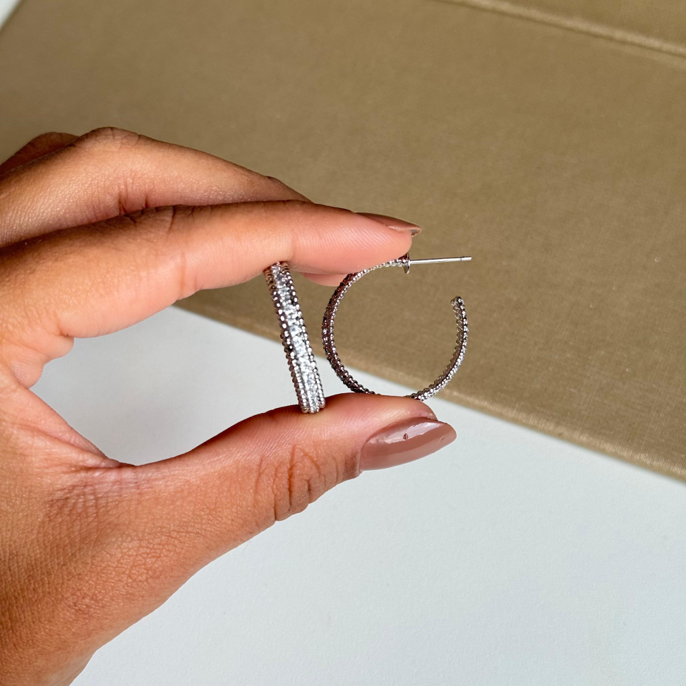 Brinco Argola Bolinhas Zircônia - #4