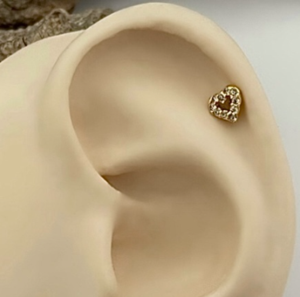 Piercing Coração Zircônias