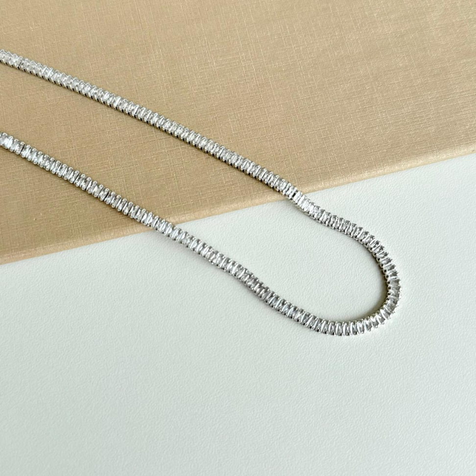 Colar Choker Riviera Baguete Cristal - #4