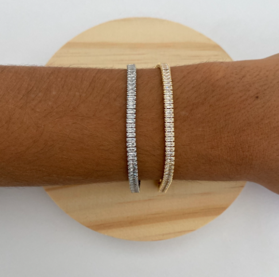 Pulseira Riviera Baguete Cristal